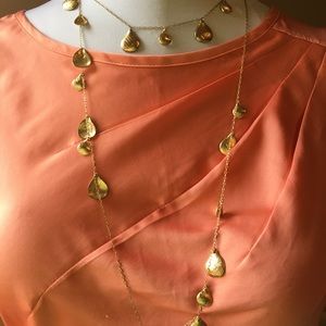 Coldwater Creek Nautical Themed Mussels Goldtone Layering Necklace.